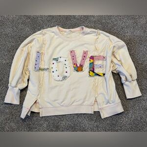 Easel LOVE 💗 patchwork oversized sweatshirt Size Medium